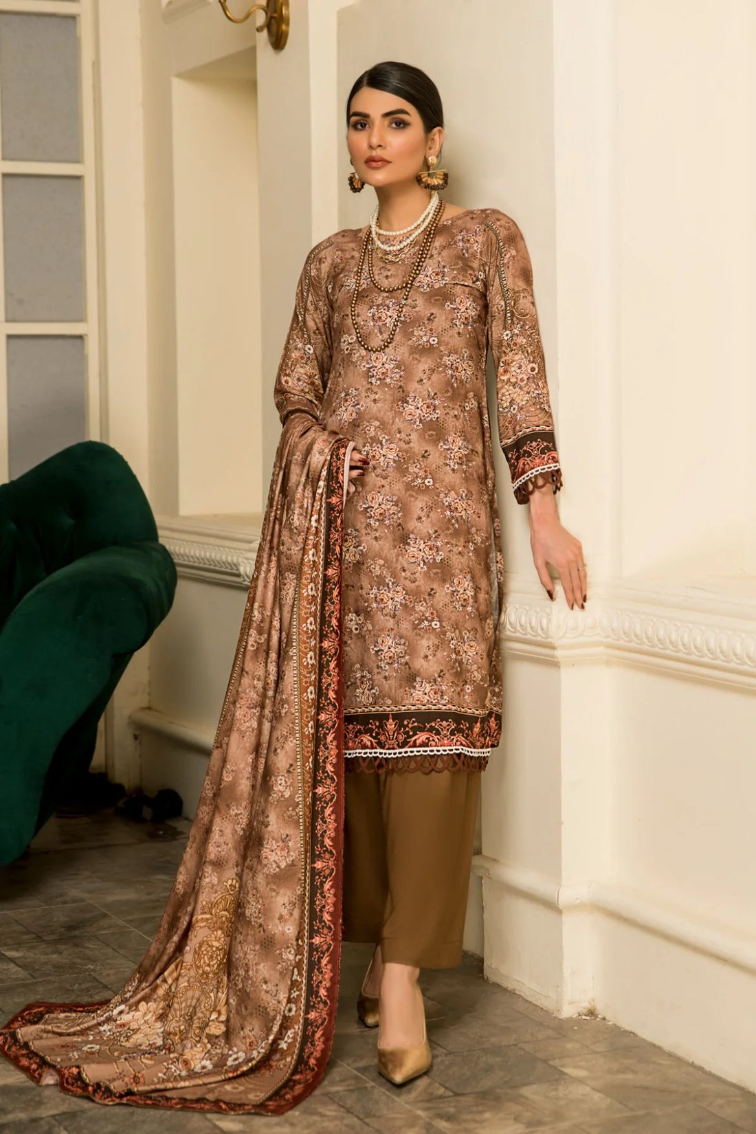 Women's 3 Piece Khaddar Suit – Unstitched Winter Collection