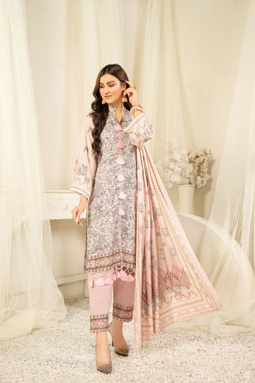 Women's 3 Piece Khaddar Suit – Unstitched Winter Collection